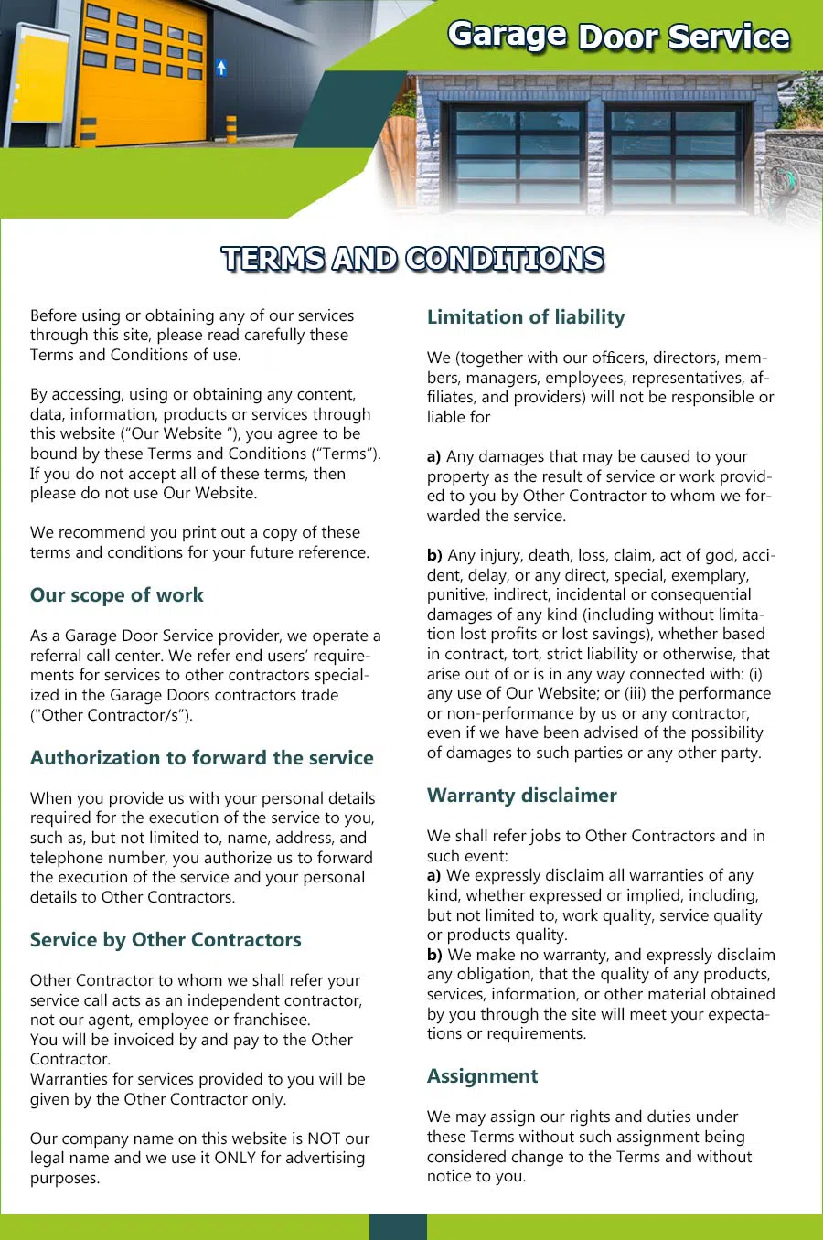 Garage Door 24 Hours Repairs Corona, NY 347-442-7351 - terms01